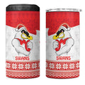 AFL Sydney Christmas Personalised 4 in 1 Can Cooler Tumbler with Swans Mascot Simple Style