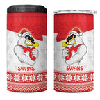 AFL Sydney Christmas Personalised 4 in 1 Can Cooler Tumbler with Swans Mascot Simple Style