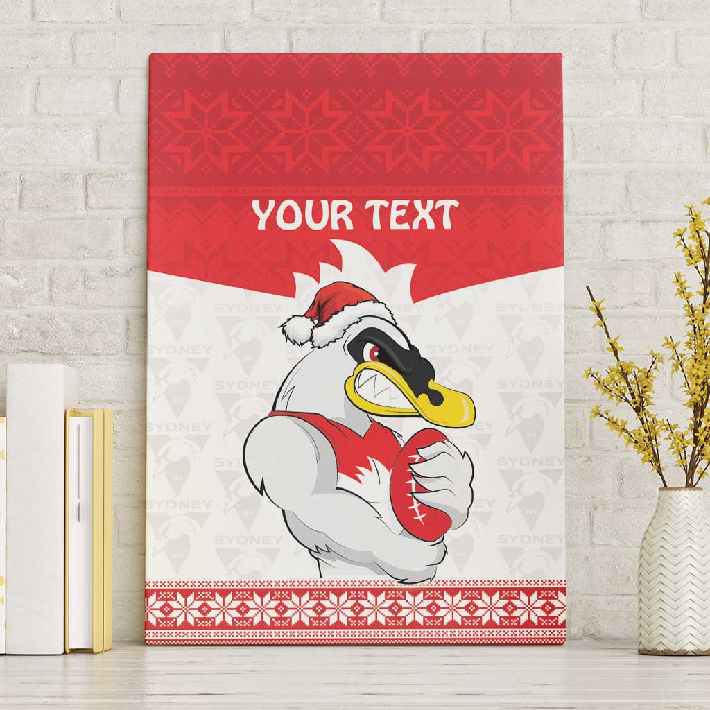 AFL Sydney Christmas Personalised Canvas Wall Art with Swans Mascot Simple Style