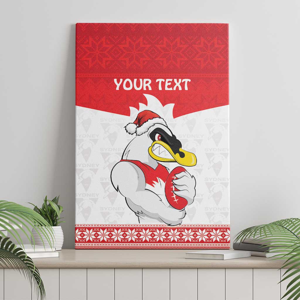 AFL Sydney Christmas Personalised Canvas Wall Art with Swans Mascot Simple Style