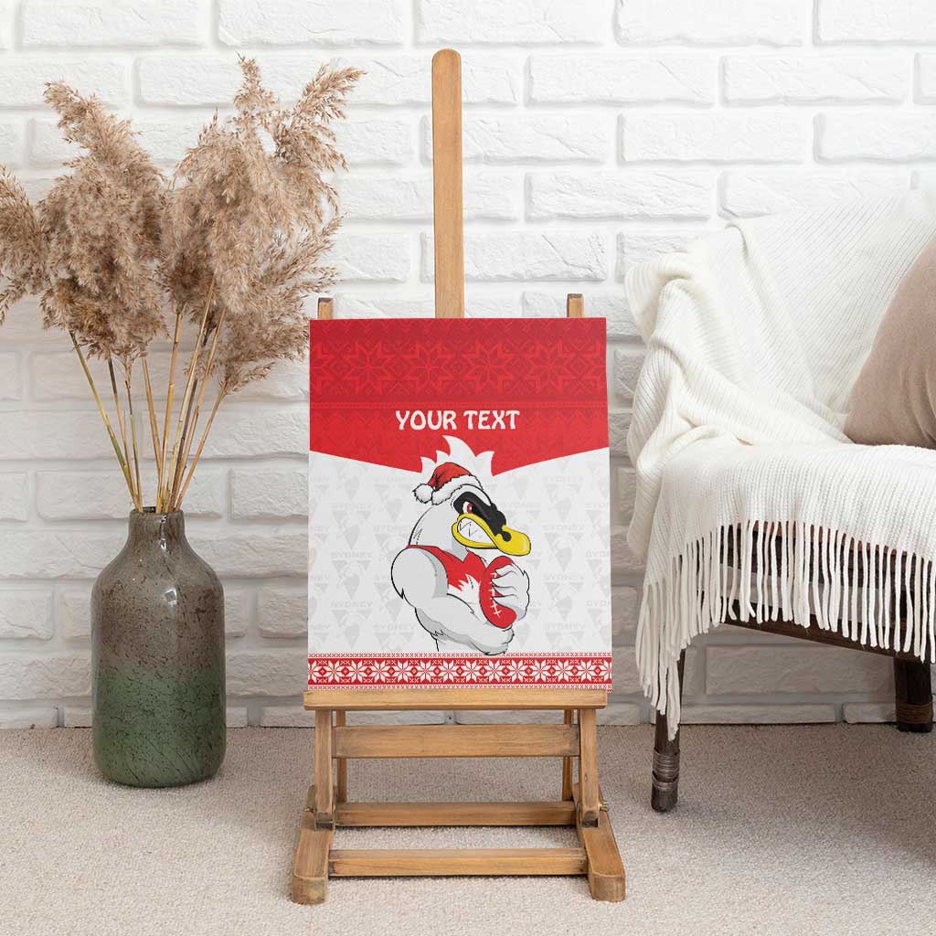 AFL Sydney Christmas Personalised Canvas Wall Art with Swans Mascot Simple Style