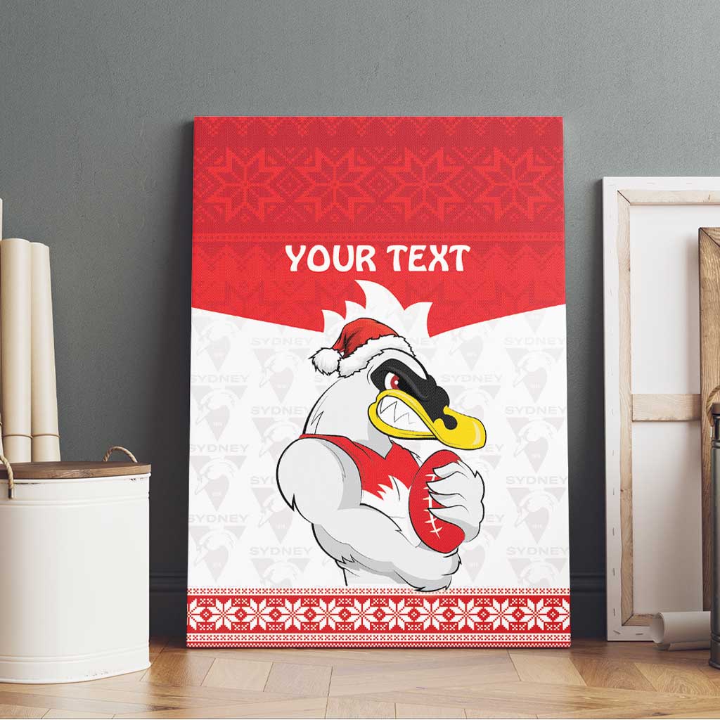 AFL Sydney Christmas Personalised Canvas Wall Art with Swans Mascot Simple Style