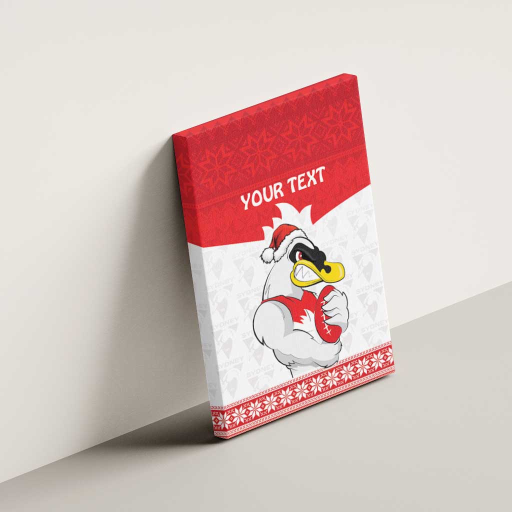 AFL Sydney Christmas Personalised Canvas Wall Art with Swans Mascot Simple Style