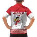 AFL Sydney Christmas Personalised Family Matching Mermaid Dress and Hawaiian Shirt with Swans Mascot Simple Style