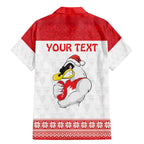 AFL Sydney Christmas Personalised Family Matching Mermaid Dress and Hawaiian Shirt with Swans Mascot Simple Style
