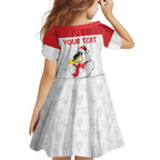 AFL Sydney Christmas Personalised Family Matching Off Shoulder Short Dress and Hawaiian Shirt with Swans Mascot Simple Style