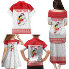 AFL Sydney Christmas Personalised Family Matching Puletasi and Hawaiian Shirt with Swans Mascot Simple Style