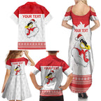 AFL Sydney Christmas Personalised Family Matching Summer Maxi Dress and Hawaiian Shirt with Swans Mascot Simple Style