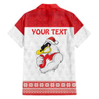 AFL Sydney Christmas Personalised Family Matching Summer Maxi Dress and Hawaiian Shirt with Swans Mascot Simple Style