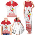 AFL Sydney Christmas Personalised Family Matching Tank Maxi Dress and Hawaiian Shirt with Swans Mascot Simple Style