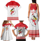 AFL Sydney Christmas Personalised Family Matching Tank Maxi Dress and Hawaiian Shirt with Swans Mascot Simple Style