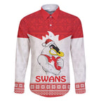 AFL Sydney Christmas Personalised Family Matching Tank Maxi Dress and Hawaiian Shirt with Swans Mascot Simple Style