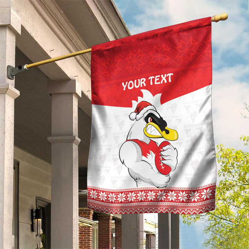 AFL Sydney Christmas Personalised Garden Flag with Swans Mascot Simple Style