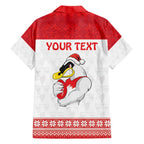 AFL Sydney Christmas Personalised Hawaiian Shirt with Swans Mascot Simple Style
