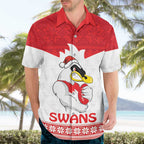 AFL Sydney Christmas Personalised Hawaiian Shirt with Swans Mascot Simple Style