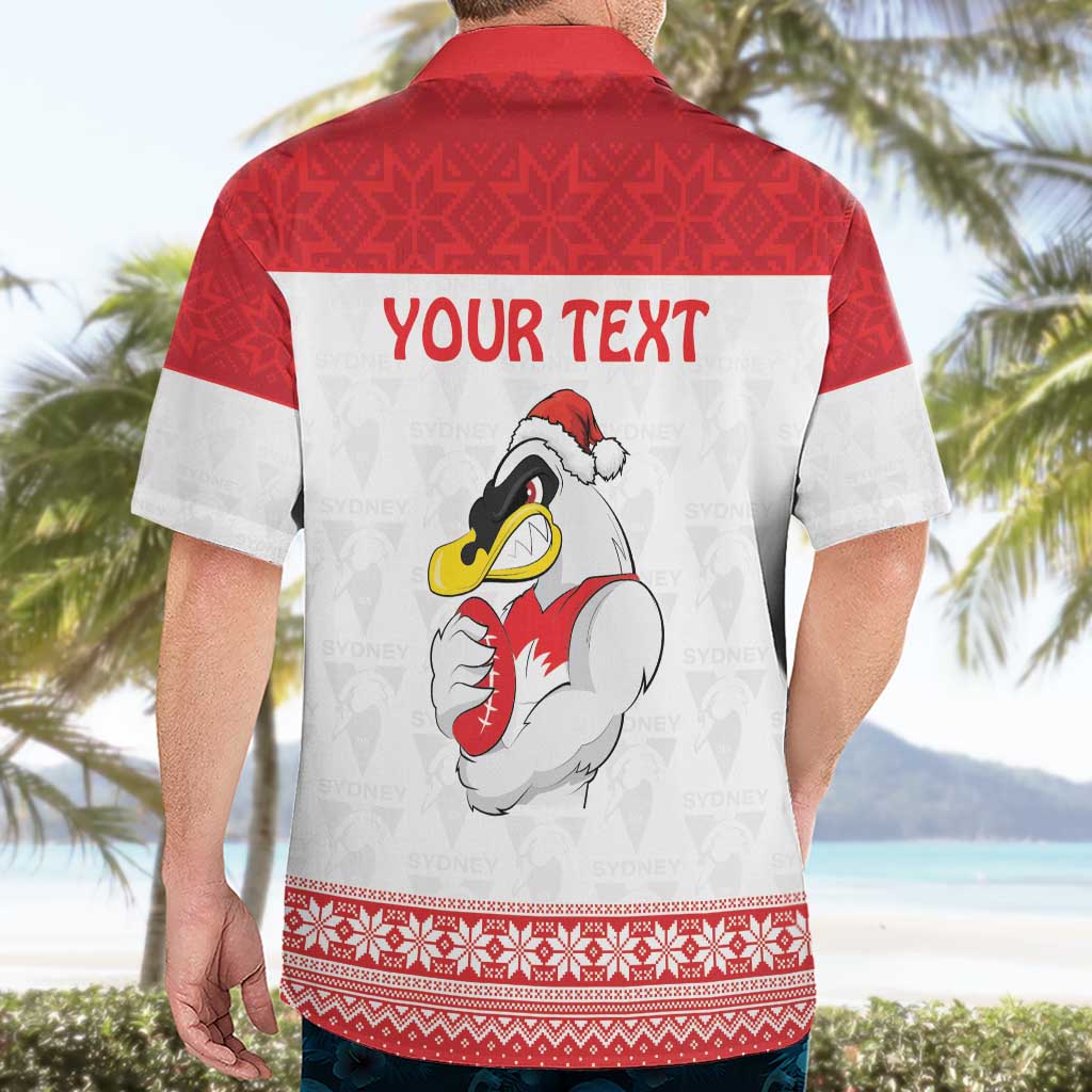 AFL Sydney Christmas Personalised Hawaiian Shirt with Swans Mascot Simple Style