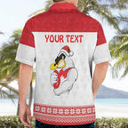 AFL Sydney Christmas Personalised Hawaiian Shirt with Swans Mascot Simple Style