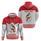 AFL Sydney Christmas Personalised Hoodie with Swans Mascot Simple Style