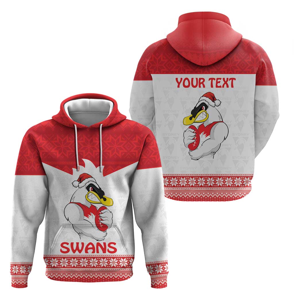 AFL Sydney Christmas Personalised Hoodie with Swans Mascot Simple Style