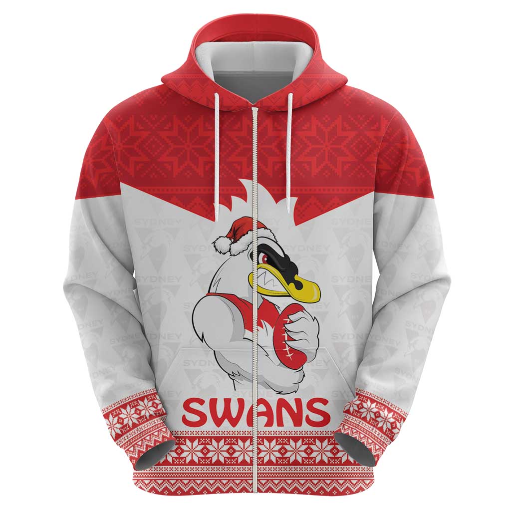 AFL Sydney Christmas Personalised Hoodie with Swans Mascot Simple Style