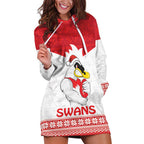 AFL Sydney Christmas Personalised Hoodie Dress with Swans Mascot Simple Style