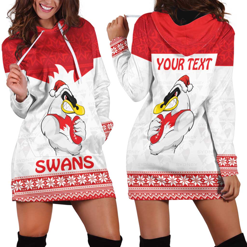 AFL Sydney Christmas Personalised Hoodie Dress with Swans Mascot Simple Style