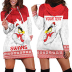 AFL Sydney Christmas Personalised Hoodie Dress with Swans Mascot Simple Style