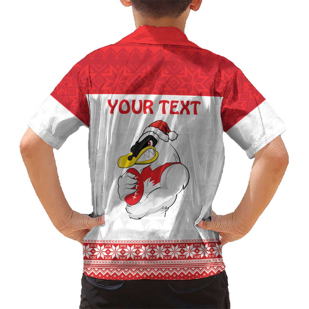 AFL Sydney Christmas Personalised Kid Hawaiian Shirt with Swans Mascot Simple Style
