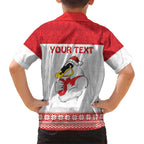 AFL Sydney Christmas Personalised Kid Hawaiian Shirt with Swans Mascot Simple Style