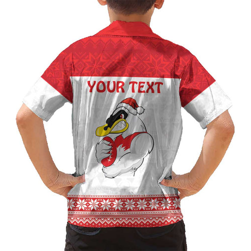AFL Sydney Christmas Personalised Kid Hawaiian Shirt with Swans Mascot Simple Style