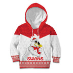 AFL Sydney Christmas Personalised Kid Hoodie with Swans Mascot Simple Style