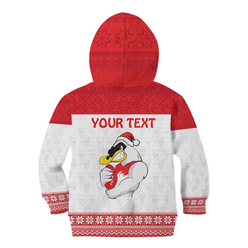 AFL Sydney Christmas Personalised Kid Hoodie with Swans Mascot Simple Style