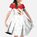 AFL Sydney Christmas Personalised Kid Short Sleeve Dress with Swans Mascot Simple Style