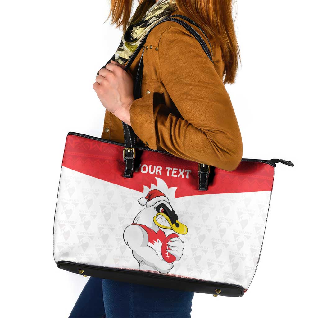 AFL Sydney Christmas Personalised Leather Tote Bag with Swans Mascot Simple Style