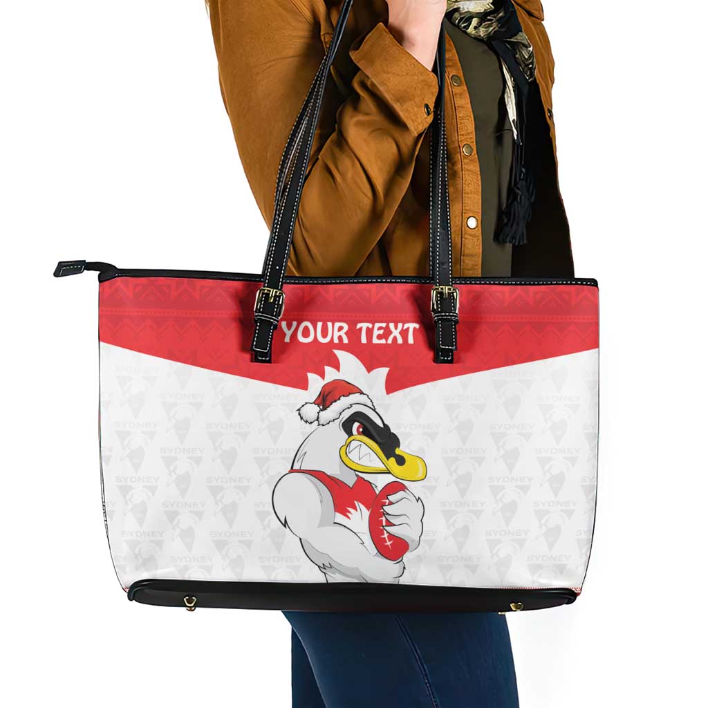 AFL Sydney Christmas Personalised Leather Tote Bag with Swans Mascot Simple Style