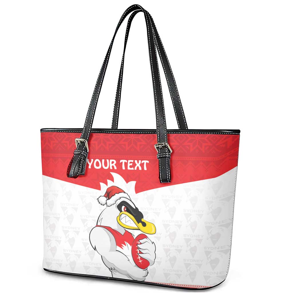 AFL Sydney Christmas Personalised Leather Tote Bag with Swans Mascot Simple Style