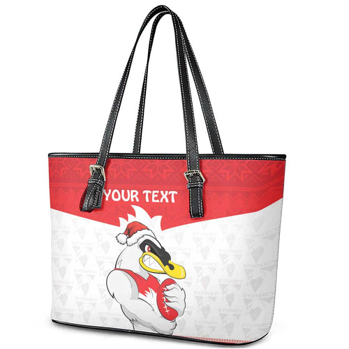 AFL Sydney Christmas Personalised Leather Tote Bag with Swans Mascot Simple Style