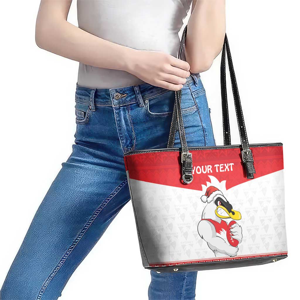 AFL Sydney Christmas Personalised Leather Tote Bag with Swans Mascot Simple Style