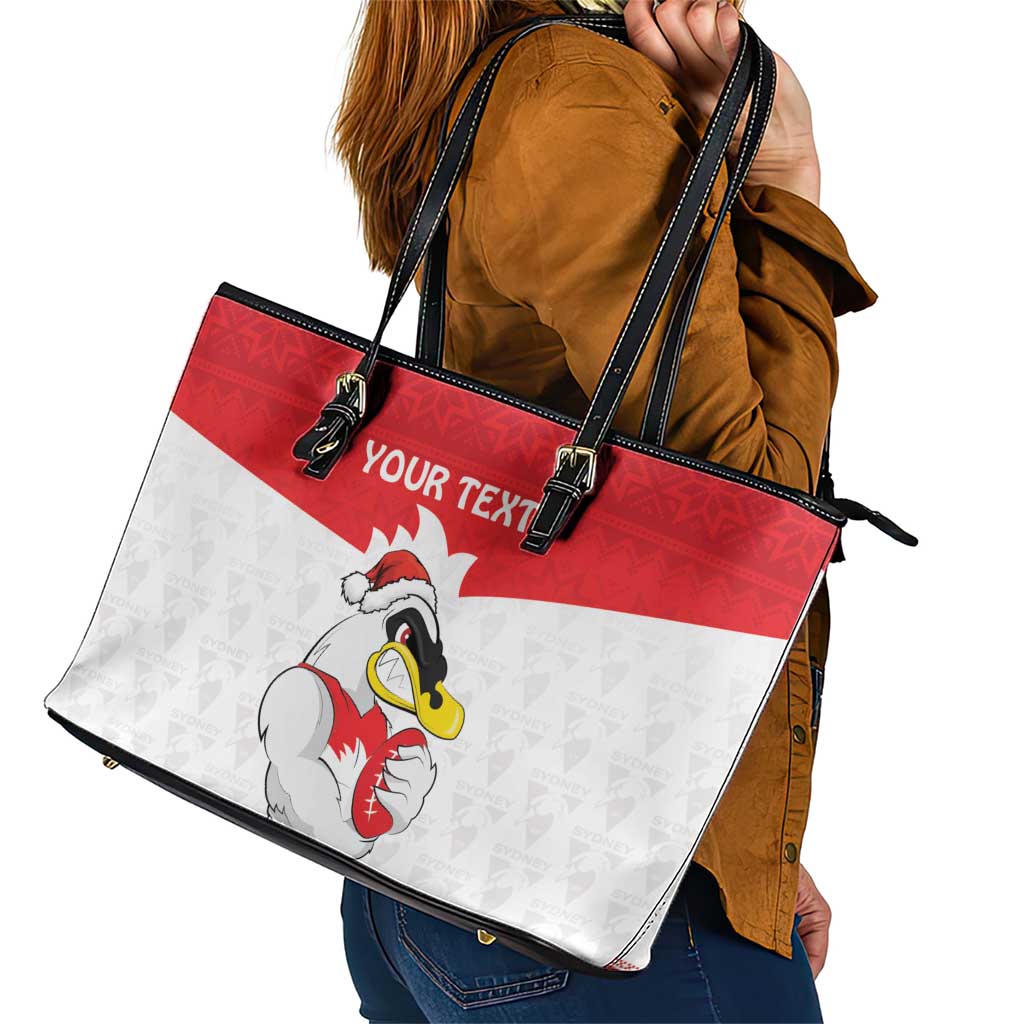 AFL Sydney Christmas Personalised Leather Tote Bag with Swans Mascot Simple Style