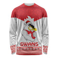 AFL Sydney Christmas Personalised Long Sleeve Shirt with Swans Mascot Simple Style