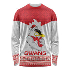 AFL Sydney Christmas Personalised Long Sleeve Shirt with Swans Mascot Simple Style