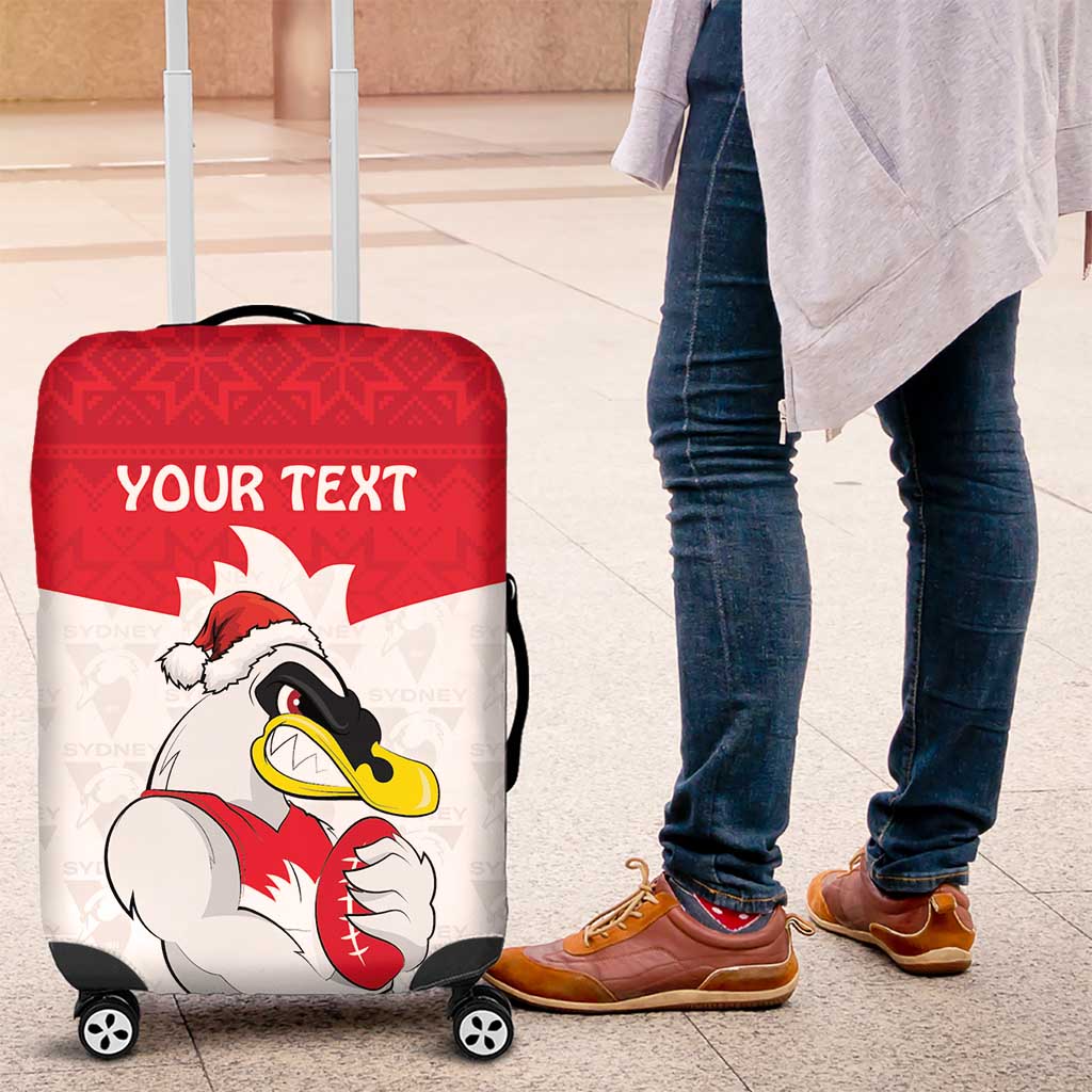 AFL Sydney Christmas Personalised Luggage Cover with Swans Mascot Simple Style
