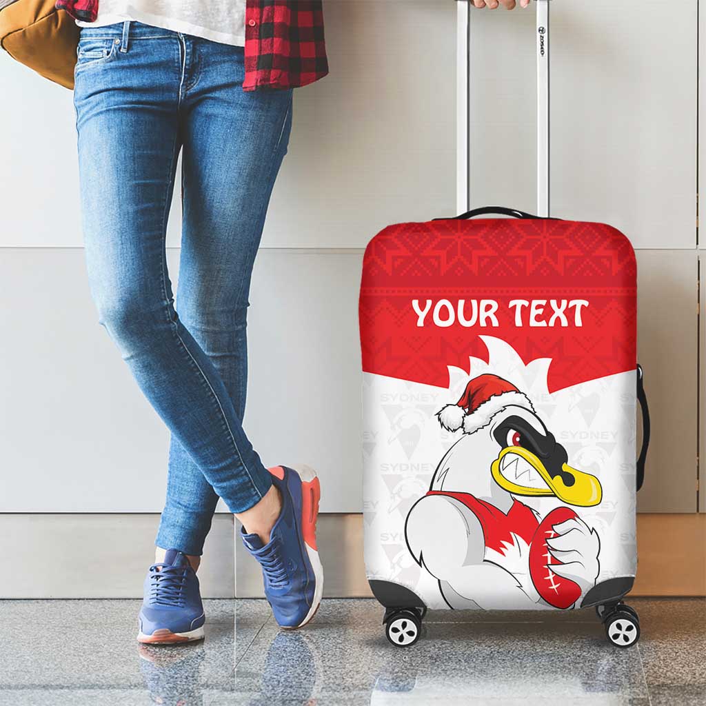 AFL Sydney Christmas Personalised Luggage Cover with Swans Mascot Simple Style