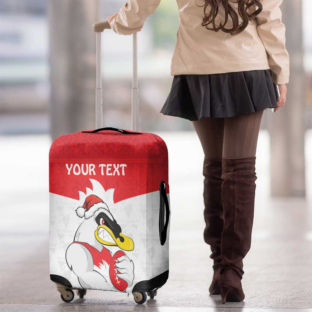 AFL Sydney Christmas Personalised Luggage Cover with Swans Mascot Simple Style