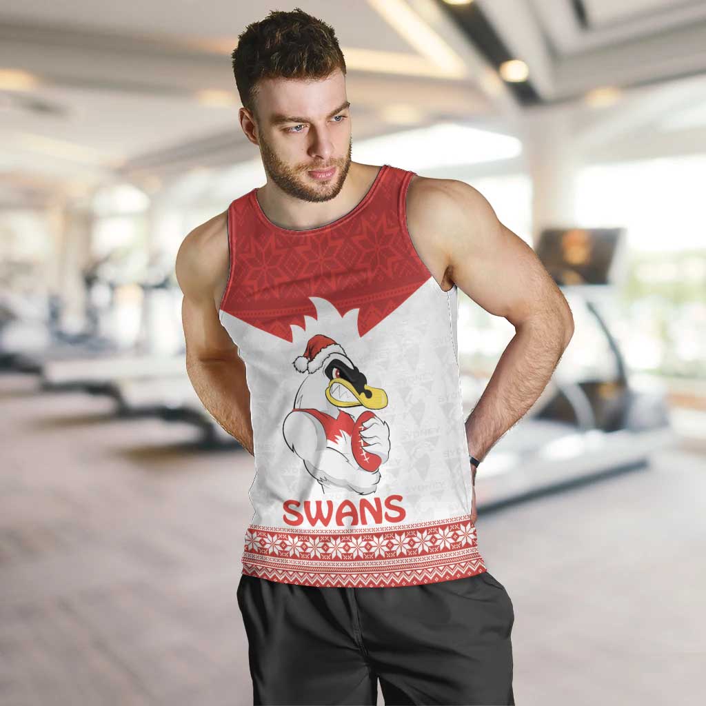 AFL Sydney Christmas Personalised Men Tank Top with Swans Mascot Simple Style