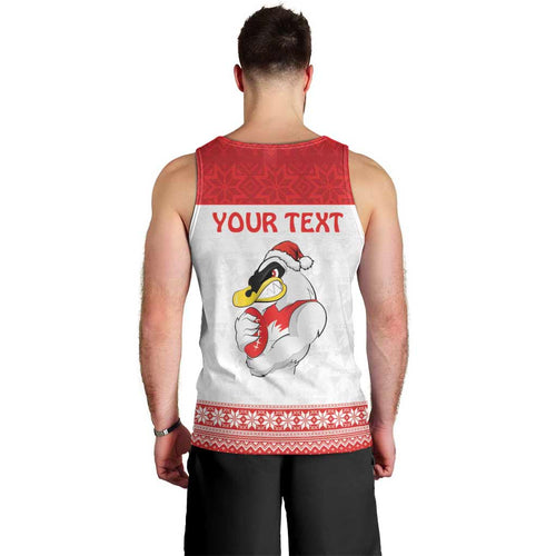 AFL Sydney Christmas Personalised Men Tank Top with Swans Mascot Simple Style