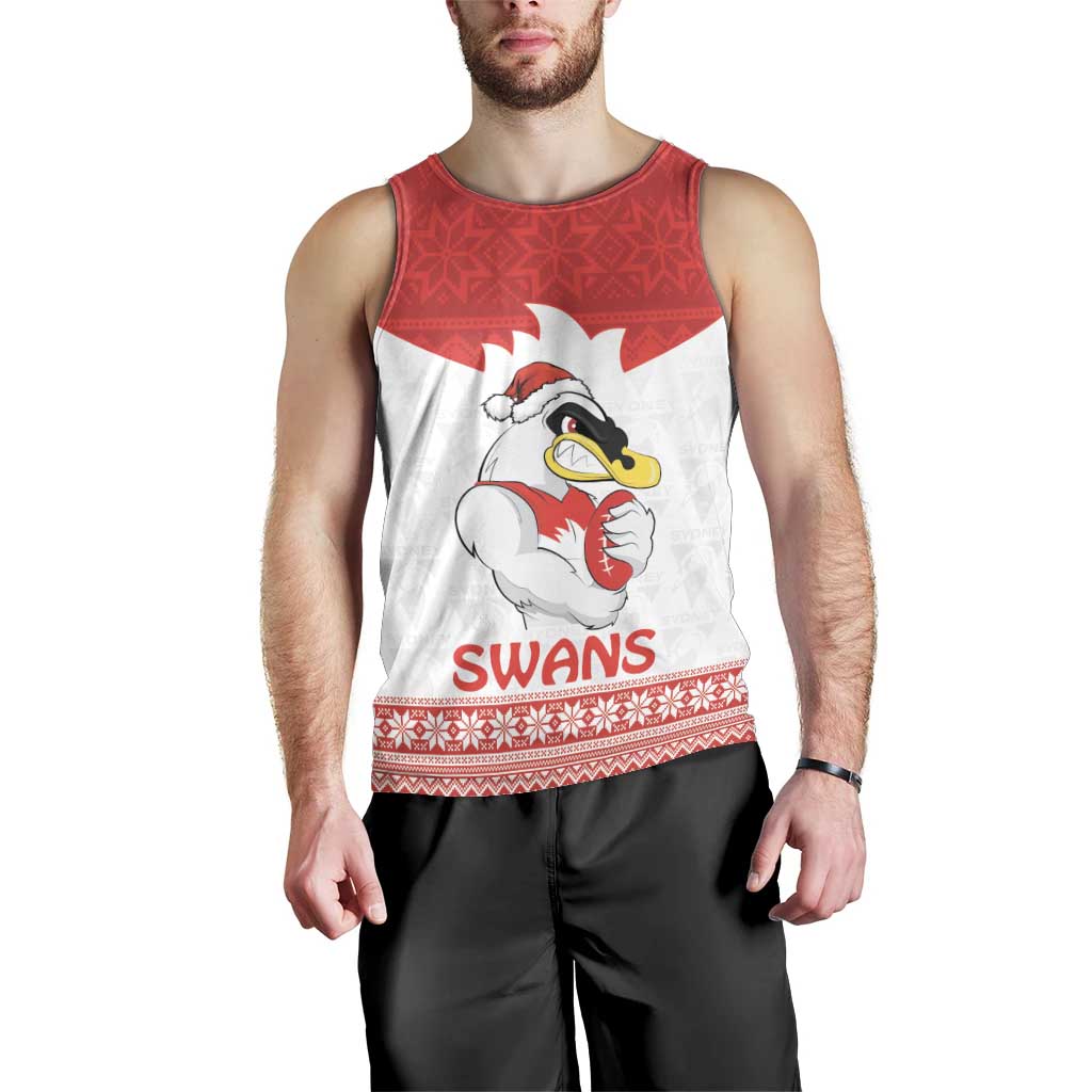 AFL Sydney Christmas Personalised Men Tank Top with Swans Mascot Simple Style