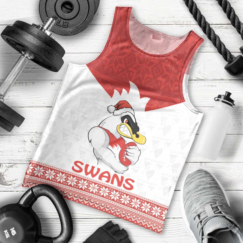 AFL Sydney Christmas Personalised Men Tank Top with Swans Mascot Simple Style