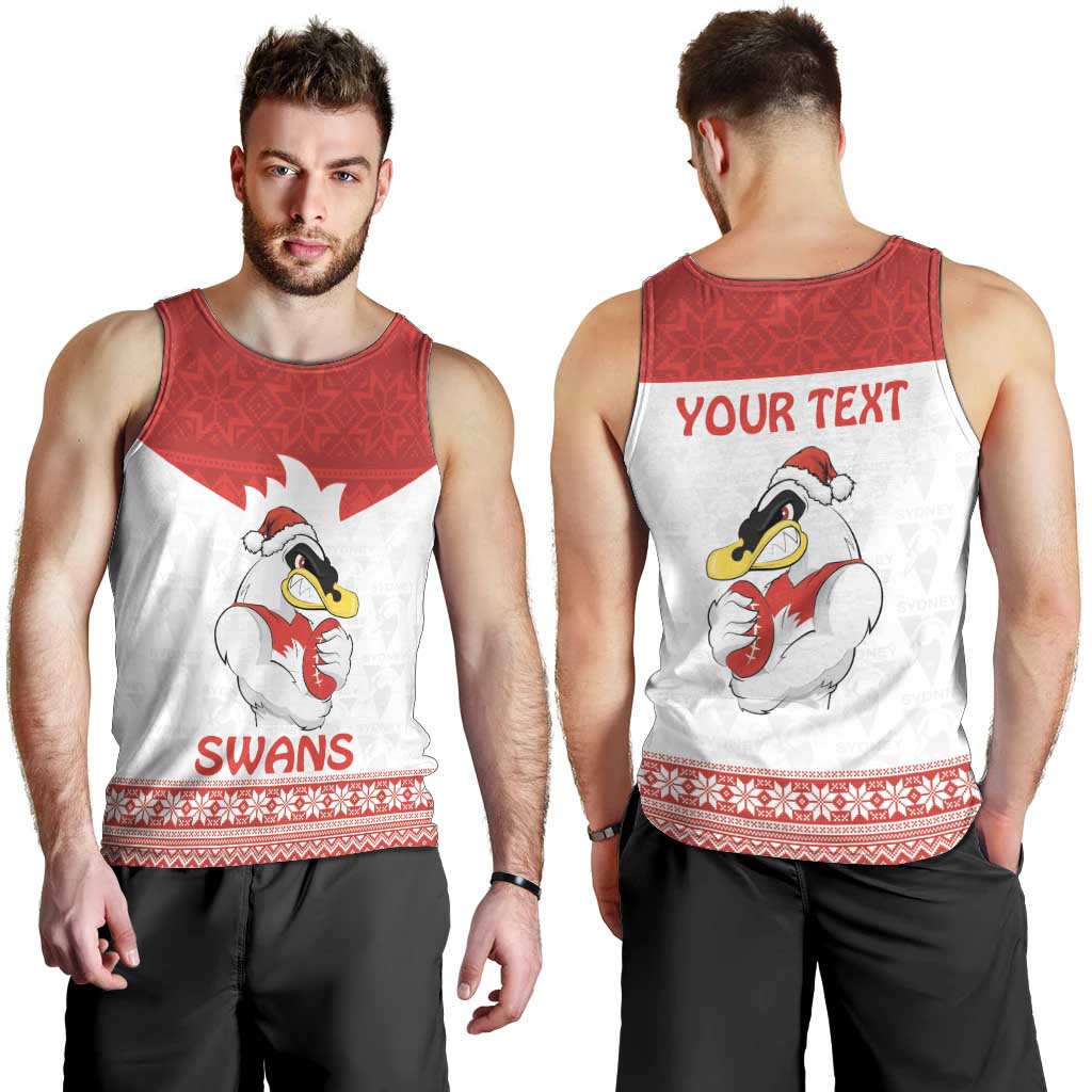 AFL Sydney Christmas Personalised Men Tank Top with Swans Mascot Simple Style