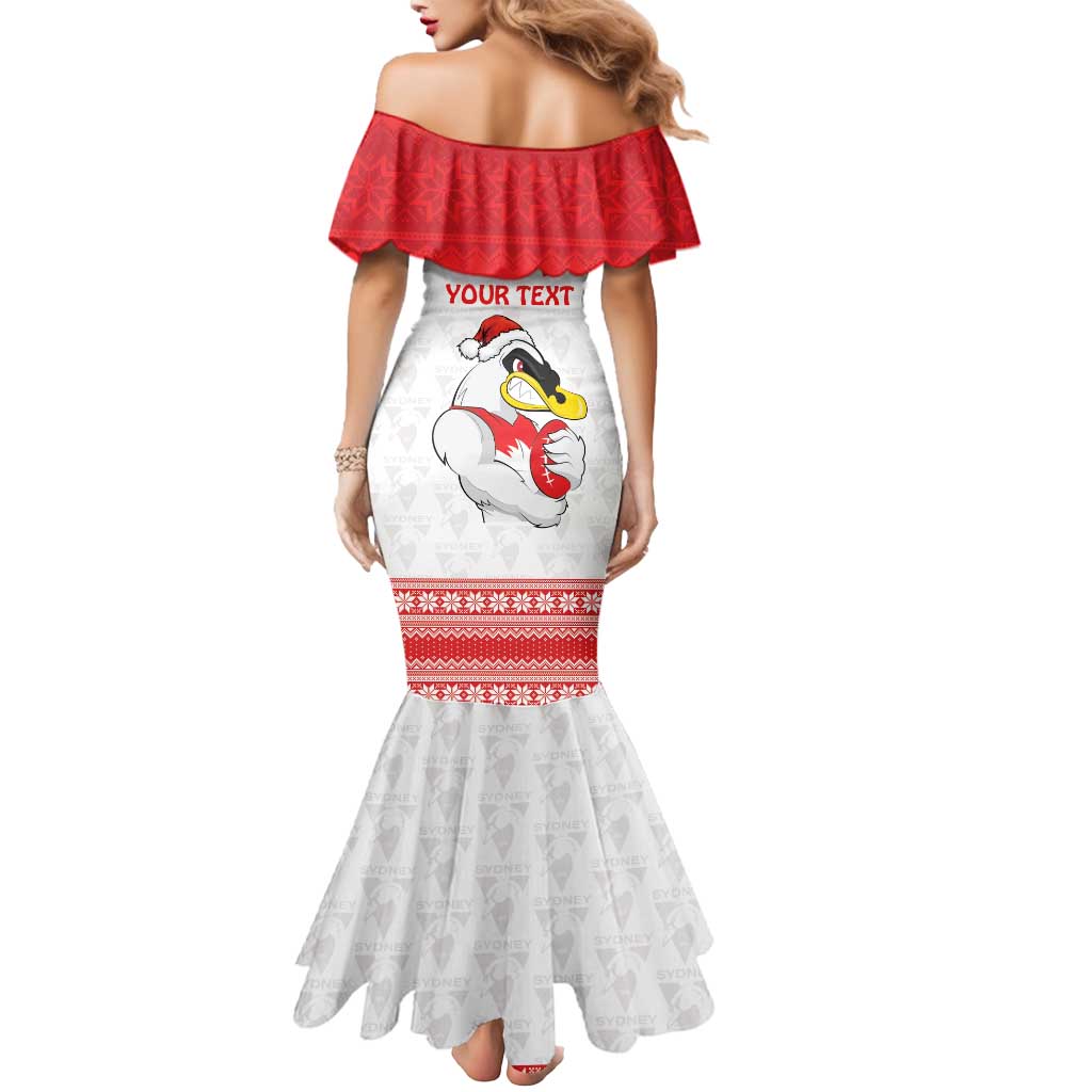 AFL Sydney Christmas Personalised Mermaid Dress with Swans Mascot Simple Style